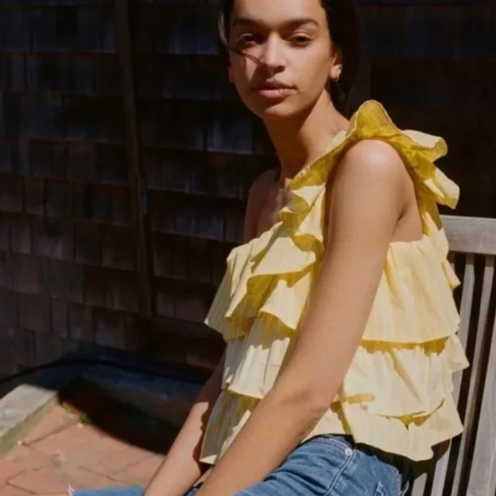 Maeve off shoulder ruffle tank NWT